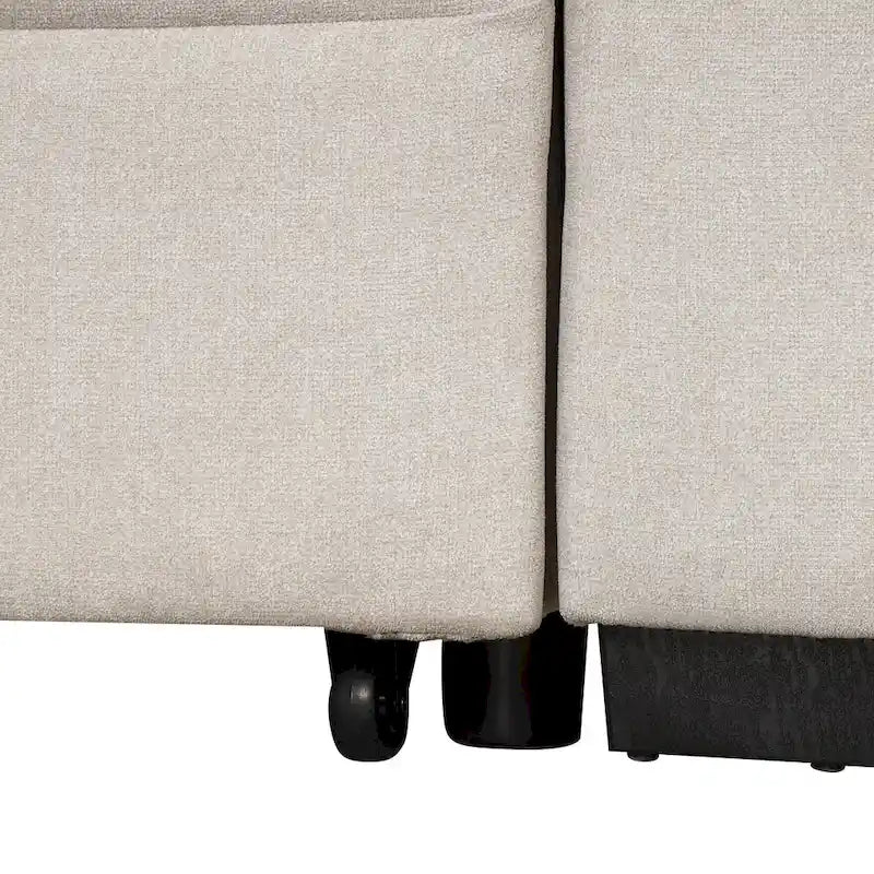 87.4 2 in 1 Pull Out Sleeper Sofa Bed L Shape Couch with Storage Ottoman