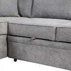 87.4 2 in 1 Pull Out Sleeper Sofa Bed L Shape Couch with Storage Ottoman