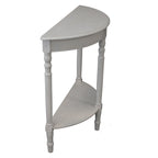 Half Moon Entryway Console Accent Table – Turned Legs, Light Grey Finish