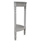 Half Moon Entryway Console Accent Table – Turned Legs, Light Grey Finish