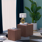 Modern Glam Square Nesting Coffee End Side Table for Living Room(Set of 2)