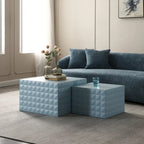 Modern Glam Square Nesting Coffee End Side Table for Living Room(Set of 2)