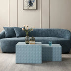 Modern Glam Square Nesting Coffee End Side Table for Living Room(Set of 2)