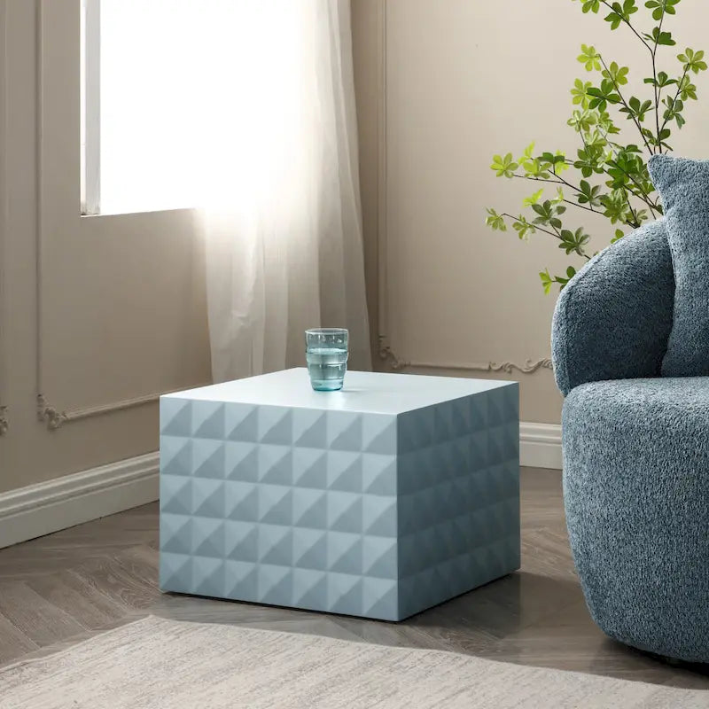Modern Glam Square Nesting Coffee End Side Table for Living Room(Set of 2)