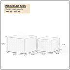 Modern Glam Square Nesting Coffee End Side Table for Living Room(Set of 2)