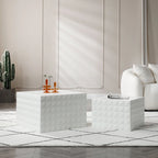 Modern Glam Square Nesting Coffee End Side Table for Living Room(Set of 2)