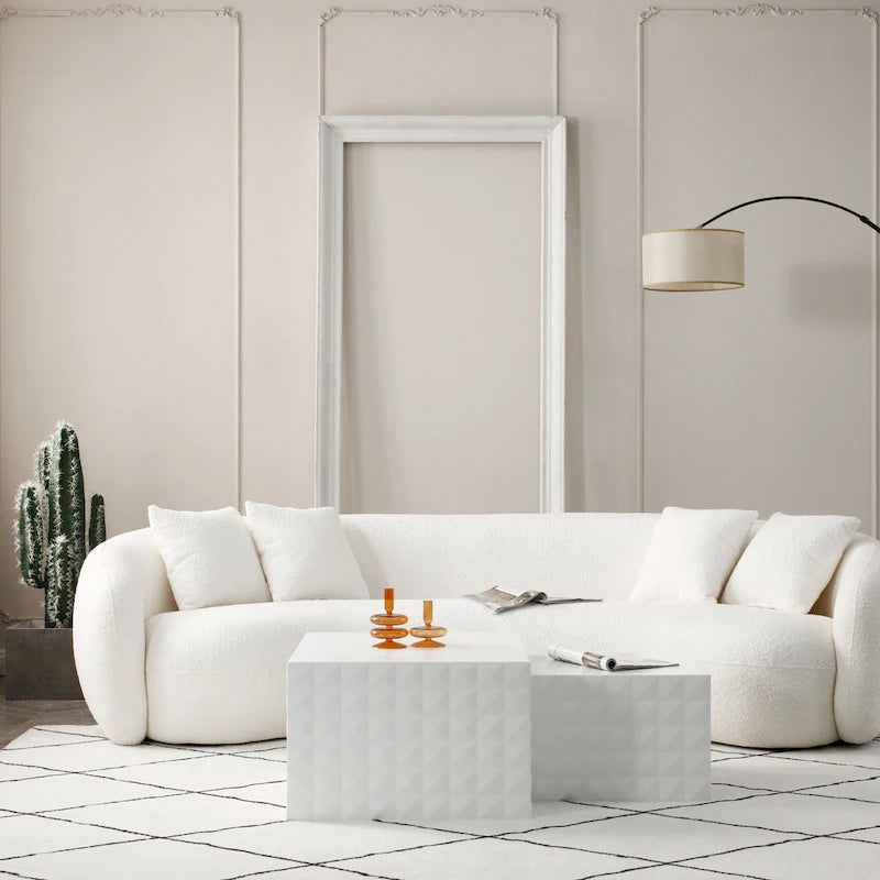 Modern Glam Square Nesting Coffee End Side Table for Living Room(Set of 2)