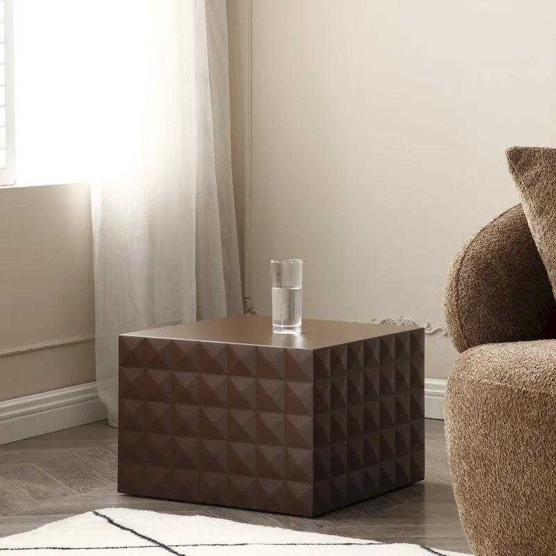Modern Glam Square Nesting Coffee End Side Table for Living Room(Set of 2)