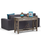 Solid Wood 47" Contemporary Console Sofa Table – 2 Drawers, Bottom Shelf
