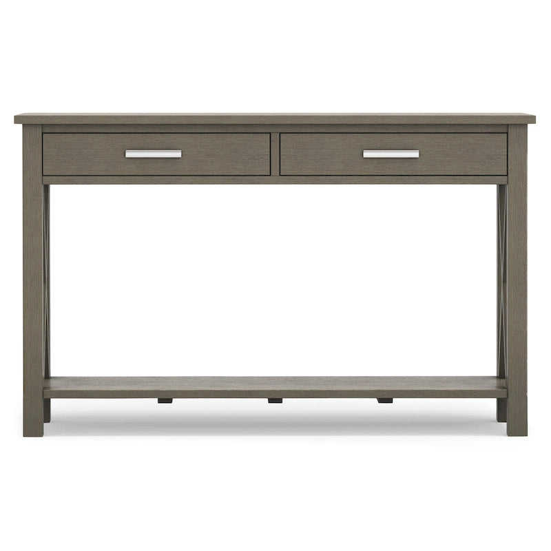 Solid Wood 47" Contemporary Console Sofa Table – 2 Drawers, Bottom Shelf