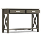 Solid Wood 47" Contemporary Console Sofa Table – 2 Drawers, Bottom Shelf