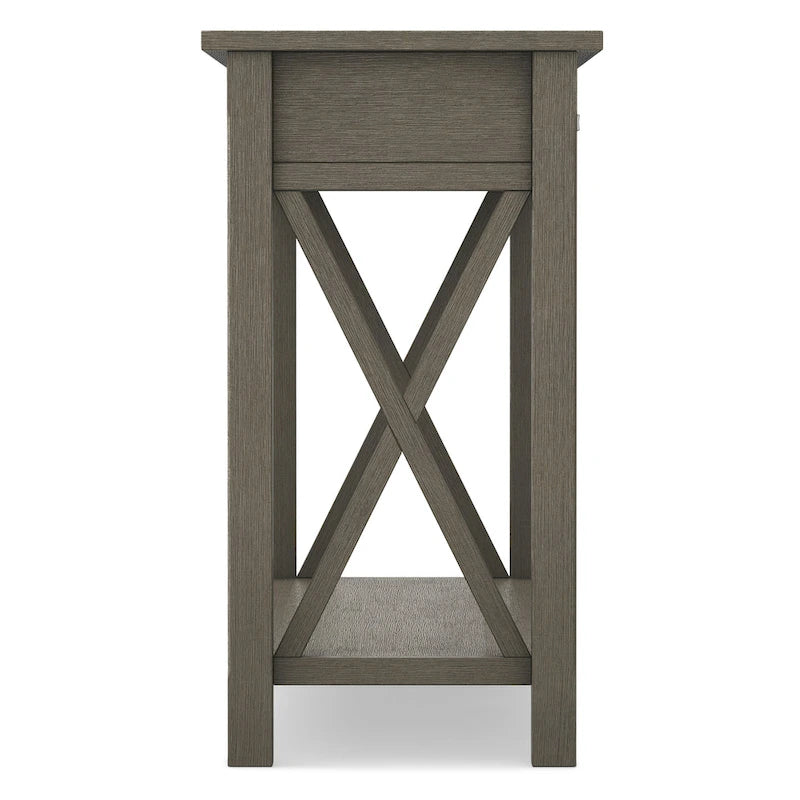Solid Wood 47" Contemporary Console Sofa Table – 2 Drawers, Bottom Shelf
