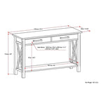 Solid Wood 47" Contemporary Console Sofa Table – 2 Drawers, Bottom Shelf