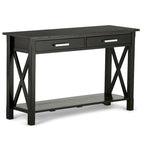 Solid Wood 47" Contemporary Console Sofa Table – 2 Drawers, Bottom Shelf