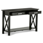 Solid Wood 47" Contemporary Console Sofa Table – 2 Drawers, Bottom Shelf