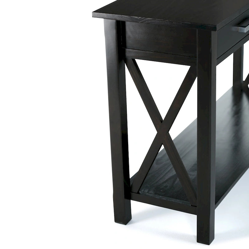 Solid Wood 47" Contemporary Console Sofa Table – 2 Drawers, Bottom Shelf