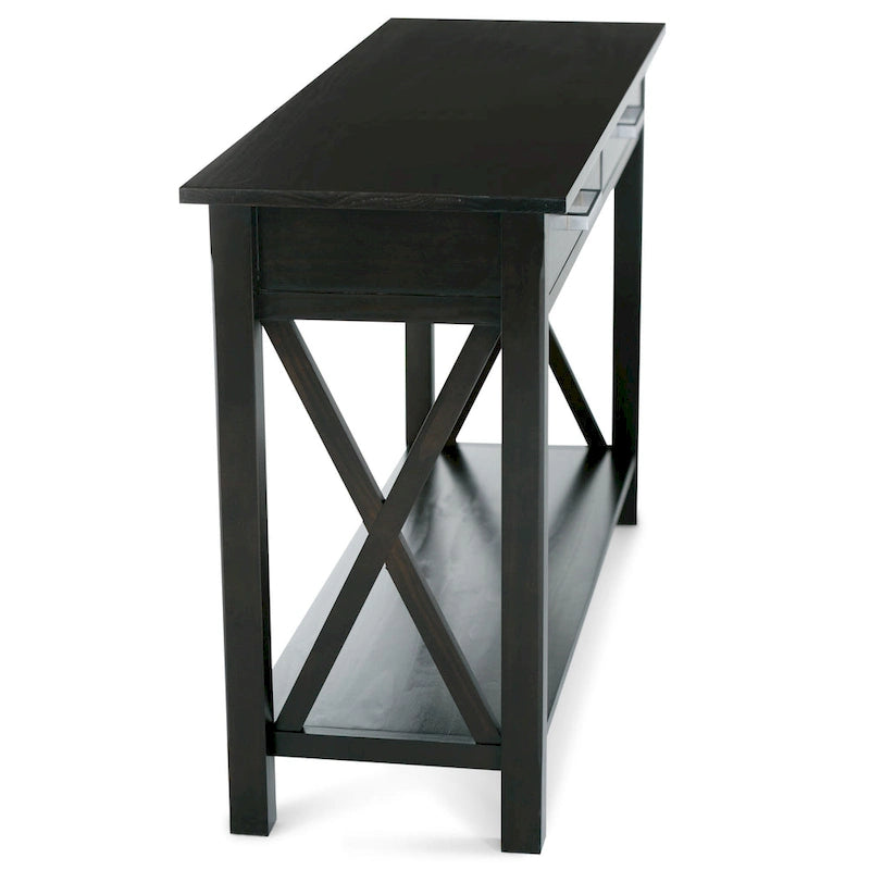 Solid Wood 47" Contemporary Console Sofa Table – 2 Drawers, Bottom Shelf