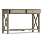 Solid Wood 47" Contemporary Console Sofa Table – 2 Drawers, Bottom Shelf