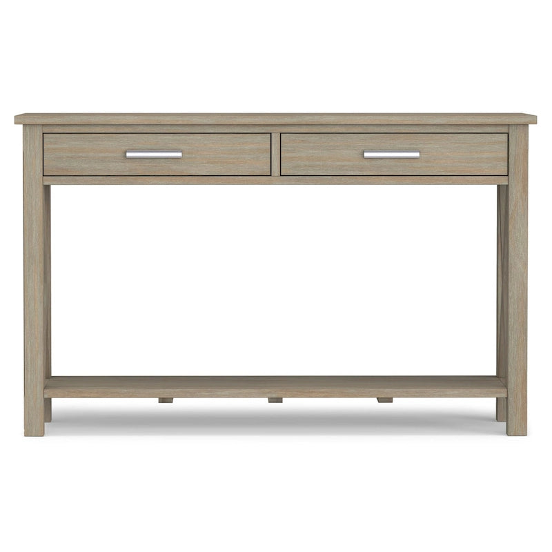 Solid Wood 47" Contemporary Console Sofa Table – 2 Drawers, Bottom Shelf