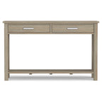 Solid Wood 47" Contemporary Console Sofa Table – 2 Drawers, Bottom Shelf