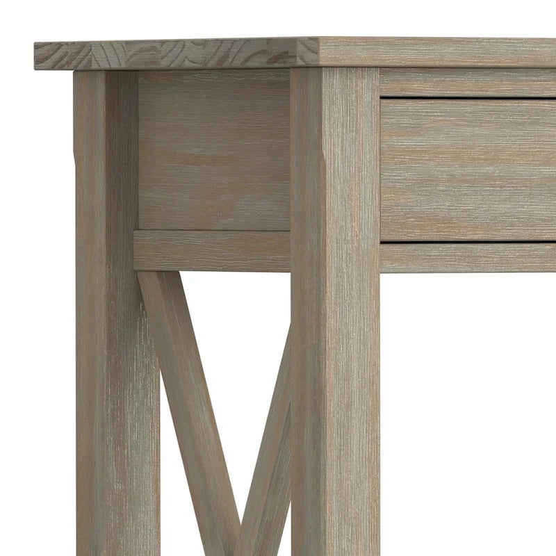 Solid Wood 47" Contemporary Console Sofa Table – 2 Drawers, Bottom Shelf