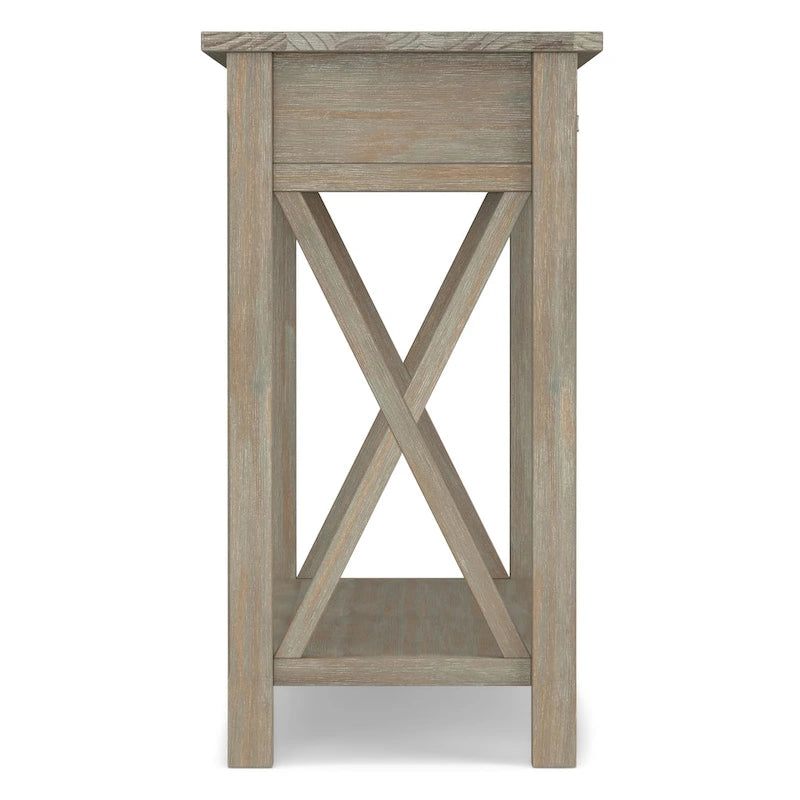 Solid Wood 47" Contemporary Console Sofa Table – 2 Drawers, Bottom Shelf