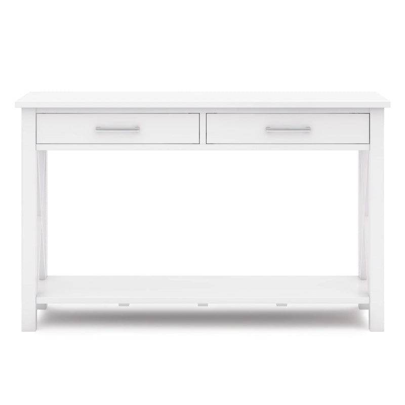 Solid Wood 47" Contemporary Console Sofa Table – 2 Drawers, Bottom Shelf