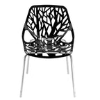 4pcs Bird's Nest Style Lounge Chair Dining Chair Black