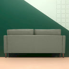 Pear Green Button-Tufted 3-Seater Sofa – Foam & Spring Cushions, 750 lb