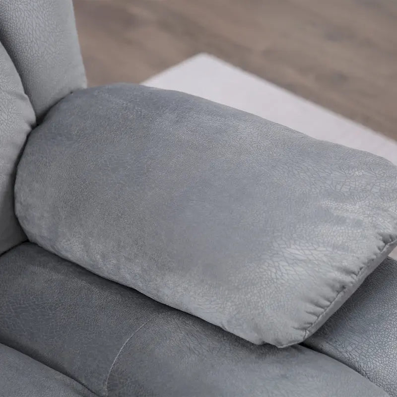 Soft Fabric Overstuff Manual Recliner with Massager and Heat