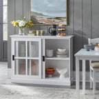 Sliding Tempered Glass Door Display Cabinet – 2 Fixed Shelves, White or Blue