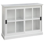 Sliding Tempered Glass Door Display Cabinet – 2 Fixed Shelves, White or Blue
