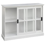 Sliding Tempered Glass Door Display Cabinet – 2 Fixed Shelves, White or Blue