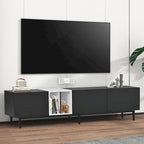 Modern TV Stand for 80 TV with 3 Doors with Large Storage Cabinet