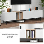 Modern TV Stand for 80 TV with 3 Doors with Large Storage Cabinet