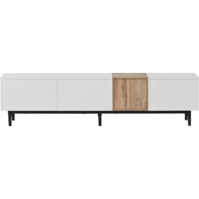 Modern TV Stand for 80 TV with 3 Doors with Large Storage Cabinet