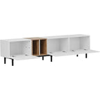 Modern TV Stand for 80 TV with 3 Doors with Large Storage Cabinet