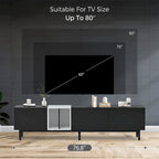 Modern TV Stand for 80 TV with 3 Doors with Large Storage Cabinet