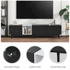 Modern TV Stand for 80 TV with 3 Doors with Large Storage Cabinet