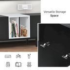 Modern TV Stand for 80 TV with 3 Doors with Large Storage Cabinet
