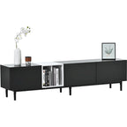 Modern TV Stand for 80 TV with 3 Doors with Large Storage Cabinet