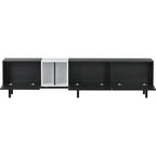 Modern TV Stand for 80 TV with 3 Doors with Large Storage Cabinet