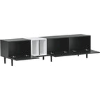 Modern TV Stand for 80 TV with 3 Doors with Large Storage Cabinet