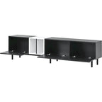 Modern TV Stand for 80 TV with 3 Doors with Large Storage Cabinet