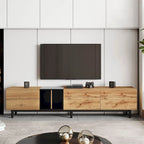 Modern TV Stand for 80 TV with 3 Doors with Large Storage Cabinet