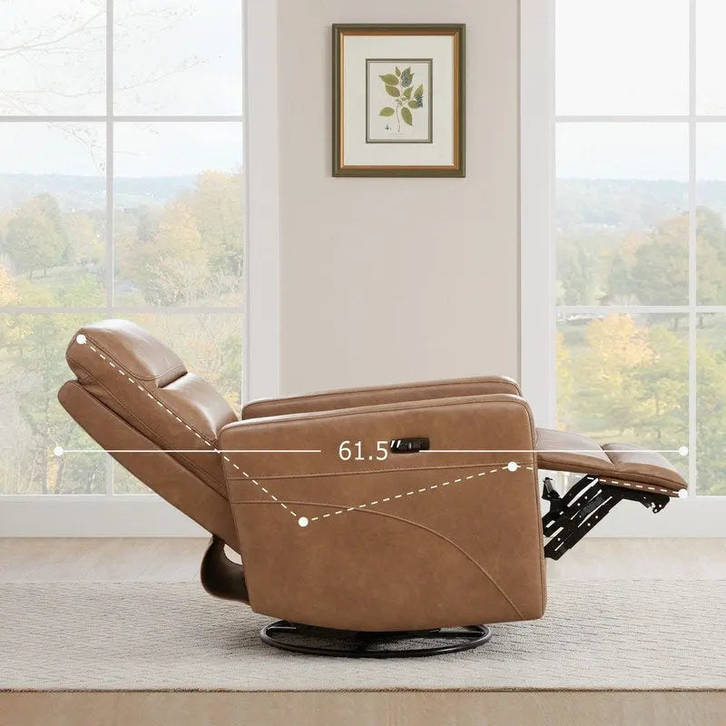 Power Swivel Recliner with Headrest & USB Charging Ports – 270° Swivel