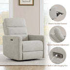 Power Swivel Recliner with Headrest & USB Charging Ports – 270° Swivel
