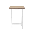 Folding Snack Tray Table Set of 4 with Stand – Grey Wash & Natural