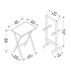 Folding Snack Tray Table Set of 4 with Stand – Grey Wash & Natural