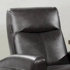 Contemporary Leather Power Recliner with Lumbar Massage – Electric, Push-Button Control